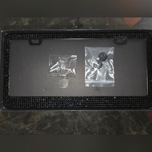 Black Rhinestone License Plate Frame